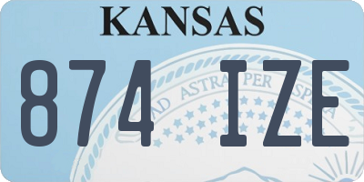 KS license plate 874IZE