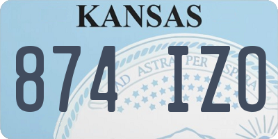 KS license plate 874IZO