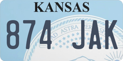 KS license plate 874JAK