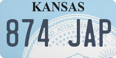 KS license plate 874JAP