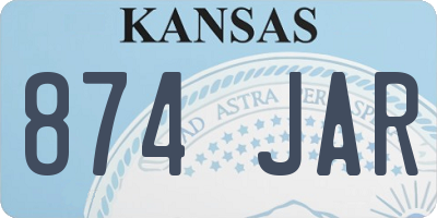 KS license plate 874JAR