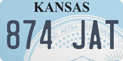 KS license plate 874JAT