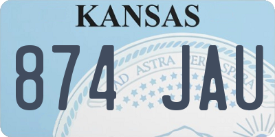 KS license plate 874JAU