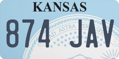 KS license plate 874JAV