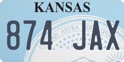 KS license plate 874JAX