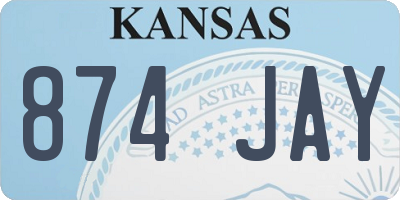 KS license plate 874JAY