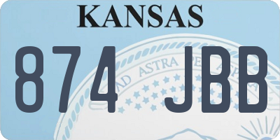 KS license plate 874JBB