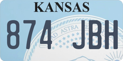 KS license plate 874JBH