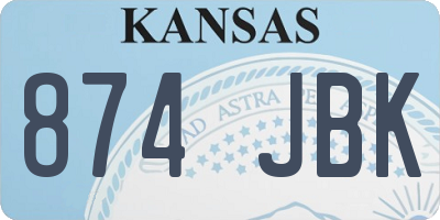 KS license plate 874JBK