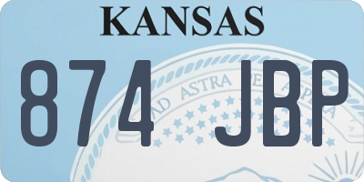 KS license plate 874JBP