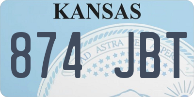 KS license plate 874JBT