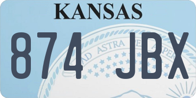 KS license plate 874JBX