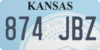 KS license plate 874JBZ