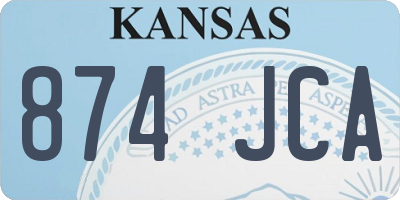 KS license plate 874JCA