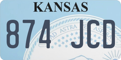 KS license plate 874JCD