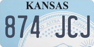 KS license plate 874JCJ