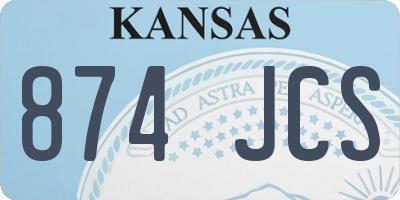 KS license plate 874JCS
