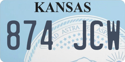 KS license plate 874JCW