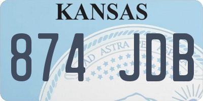 KS license plate 874JDB