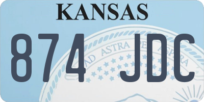 KS license plate 874JDC