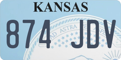 KS license plate 874JDV