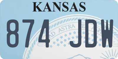 KS license plate 874JDW