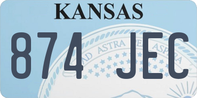 KS license plate 874JEC