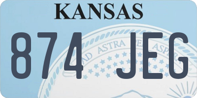 KS license plate 874JEG