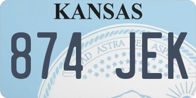 KS license plate 874JEK