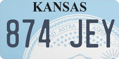 KS license plate 874JEY