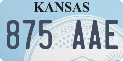 KS license plate 875AAE