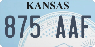 KS license plate 875AAF