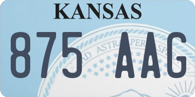 KS license plate 875AAG