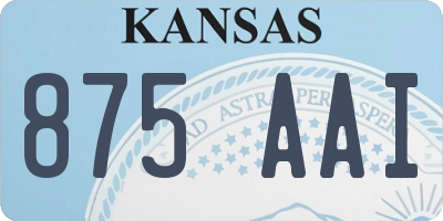 KS license plate 875AAI