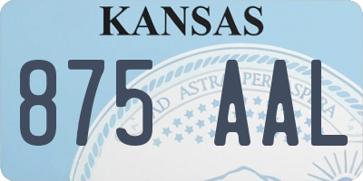 KS license plate 875AAL