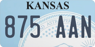 KS license plate 875AAN