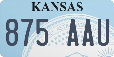KS license plate 875AAU
