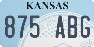KS license plate 875ABG