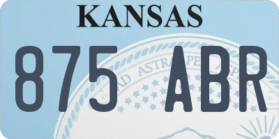 KS license plate 875ABR