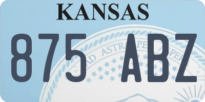 KS license plate 875ABZ