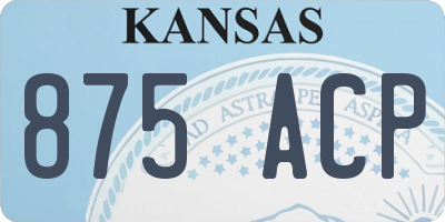 KS license plate 875ACP