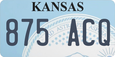 KS license plate 875ACQ