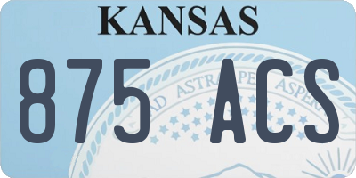KS license plate 875ACS