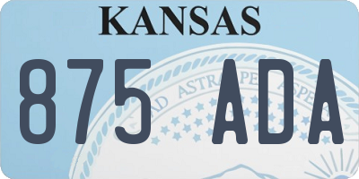KS license plate 875ADA