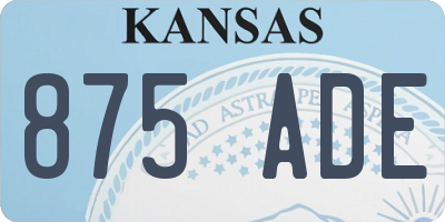 KS license plate 875ADE