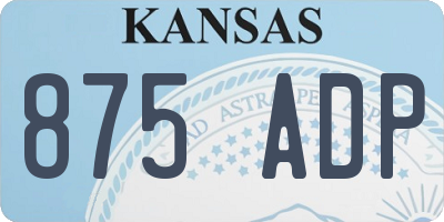 KS license plate 875ADP