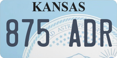 KS license plate 875ADR
