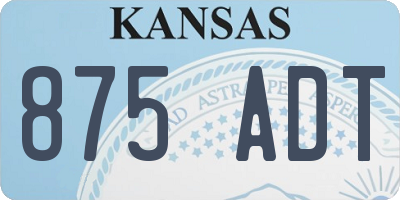 KS license plate 875ADT