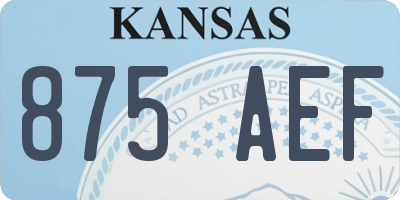 KS license plate 875AEF