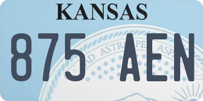 KS license plate 875AEN